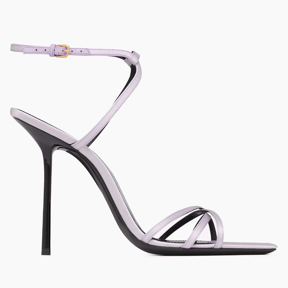 Saint Laurent Purple and Black Heels Elegant Design